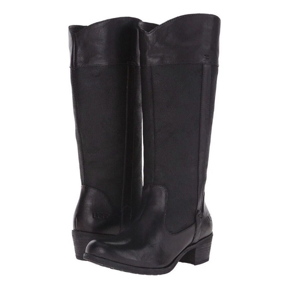 UGG Shoes - UGG Cassis Women's Tall Black Leather Over-the-Knee Boots new in box 8M